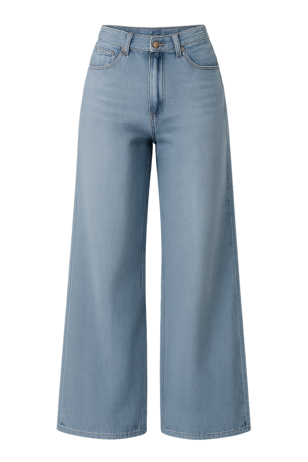 2025 Personalized Women's High Waist Wide Leg Straight Jeans - Stylish 3/4 Length Design