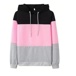 Women's Color Block Sweatshirt - Relaxed Fit Long Sleeve Casual Top - Stylish & Comfortable