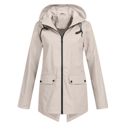 Women's Lightweight Waterproof Hooded Windbreaker Jacket - Perfect for Outdoor Activities