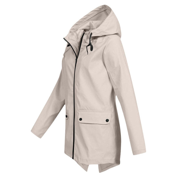 Women's Lightweight Waterproof Hooded Windbreaker Jacket - Perfect for Outdoor Activities