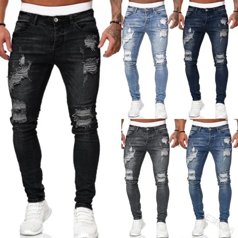 Men's Trendy Slim Fit Skinny Jeans - Stylish, Comfortable & Versatile Denim for Modern Fashion