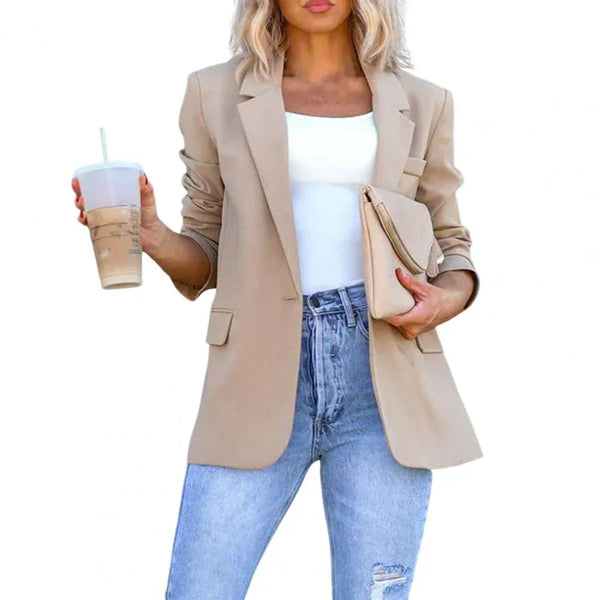 Stylish Women's Cotton Casual Blazer - Lightweight & Versatile Jacket for Everyday Wear