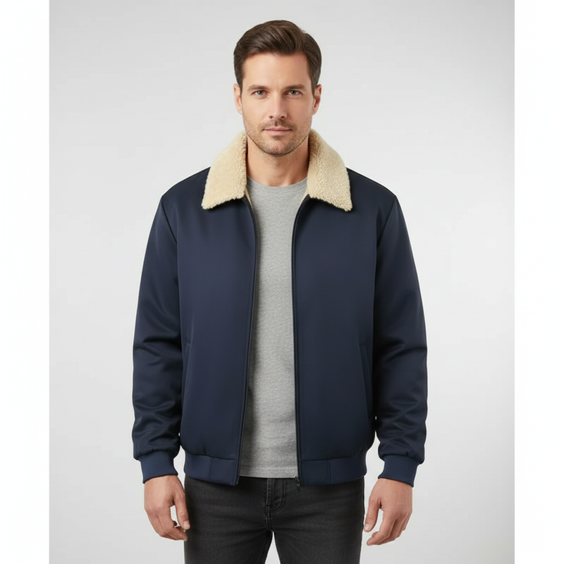 Men's Plus Size Sweatshirt with Fur Collar