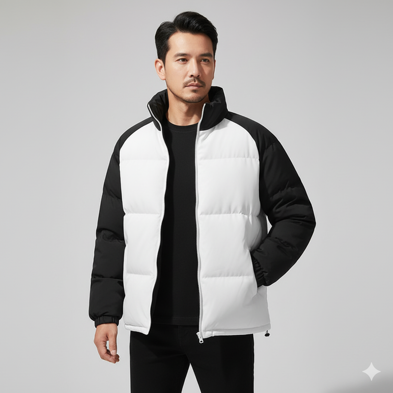 Men's Winter Parka - High-Quality Thick Cotton Coat, Windproof & Waterproof, Plush Insulation, Standing Collar, Ideal for Snowy Weather