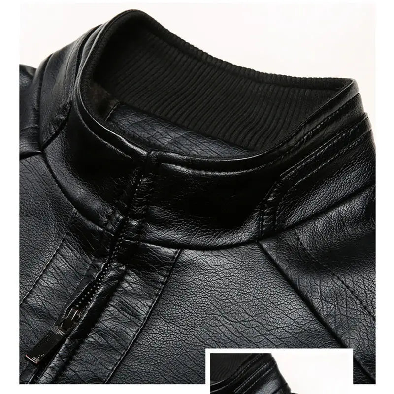 Men's Slim Fit Leather Blazer Jacket - Fashionable Casual Outerwear for Streetwear - Stylish Men's Leather Suit Coat