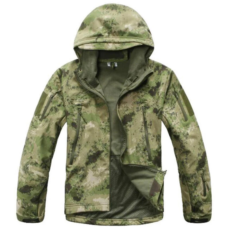 Men's TAD Gear Tactical Softshell Camouflage Jacket & Pants Set - Waterproof Windbreaker for Mountain Hunting & Outdoor Activities