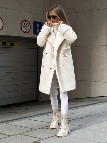 Irene Elegant Sherpa Jacket for Women | Cozy & Stylish Outerwear | Perfect for Fall & Winter