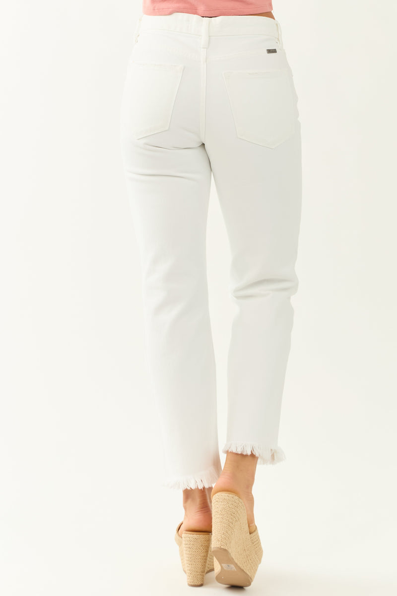 KanCan Women's White High Rise Straight Leg Cropped Jeans - Stylish & Comfortable Denim