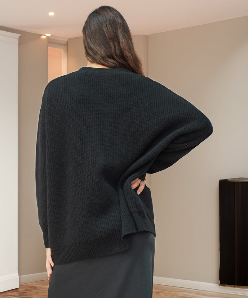 Cozy Women's Oversized Button Cardigan - Ribbed Knit Texture for Ultimate Comfort