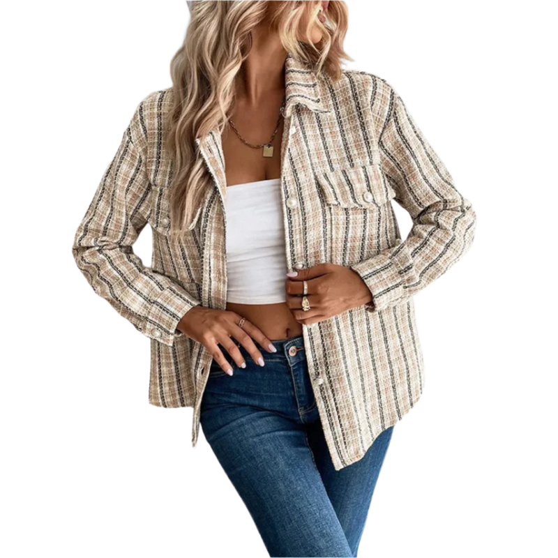 Women's Stylish Button-Up Long Sleeve Blouse - Versatile Casual & Workwear Top