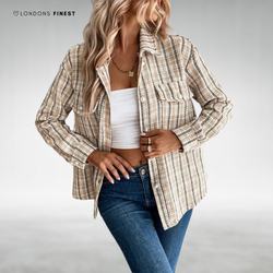 Women's Stylish Button-Up Long Sleeve Blouse - Versatile Casual & Workwear Top