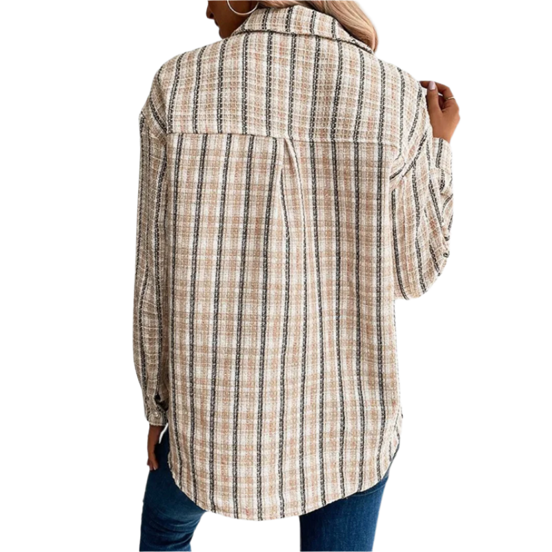Women's Stylish Button-Up Long Sleeve Blouse - Versatile Casual & Workwear Top