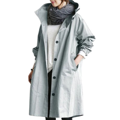 Stylish Women's Lightweight Long Hooded Trench Coat - Perfect for All Seasons