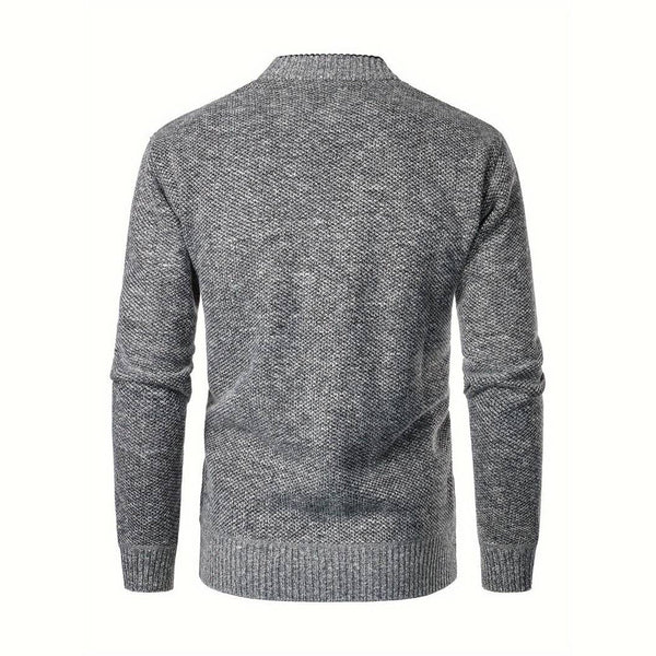 Men's V-Neck Button Cardigan with Plaid Lining & Side Pockets - Stylish, Comfortable Knitwear for Every Occasion