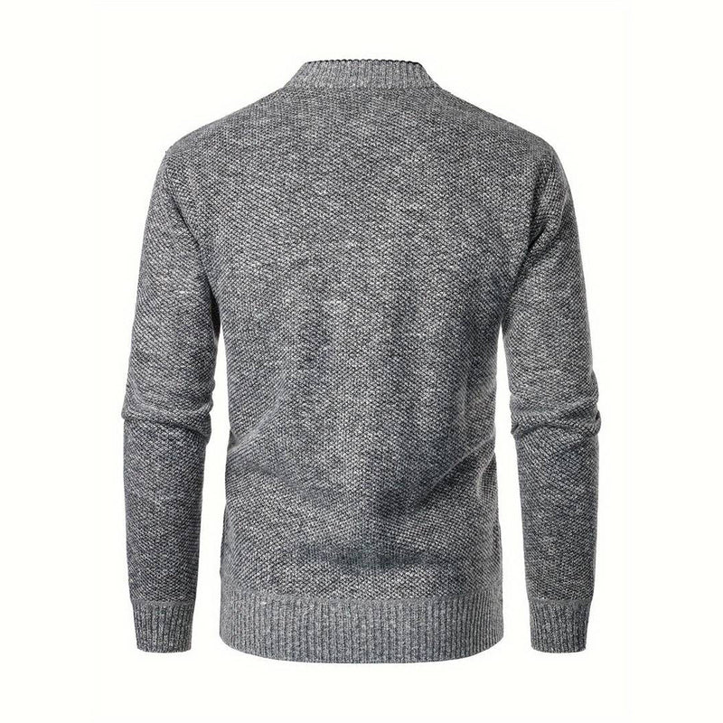 Men's V-Neck Button Cardigan with Plaid Lining & Side Pockets - Stylish, Comfortable Knitwear for Every Occasion