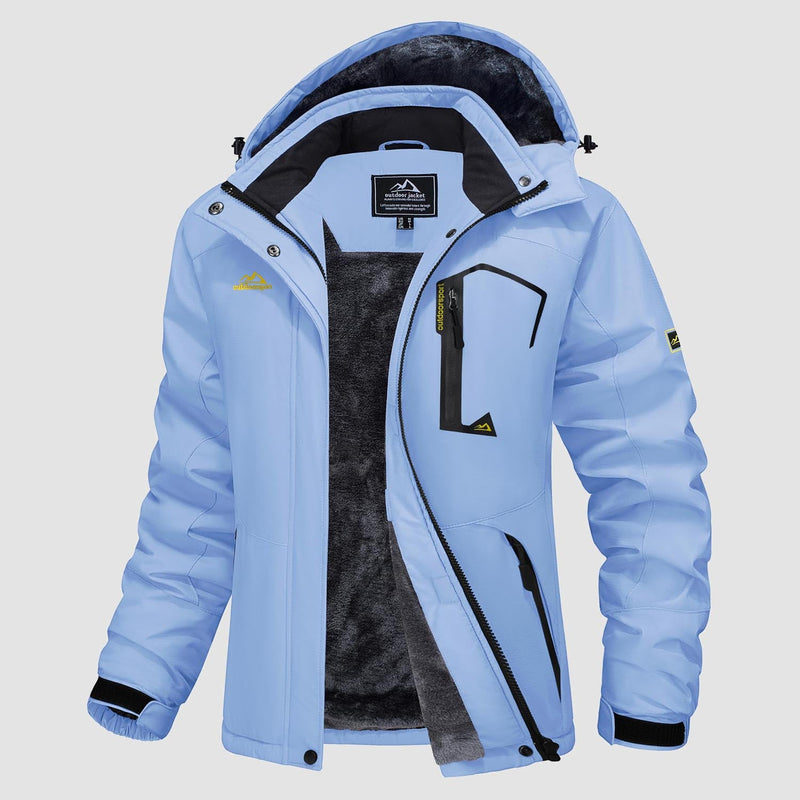 Women's Water-Resistant Fleece Ski Jacket - 4 Pocket Design for Ultimate Comfort and Convenience