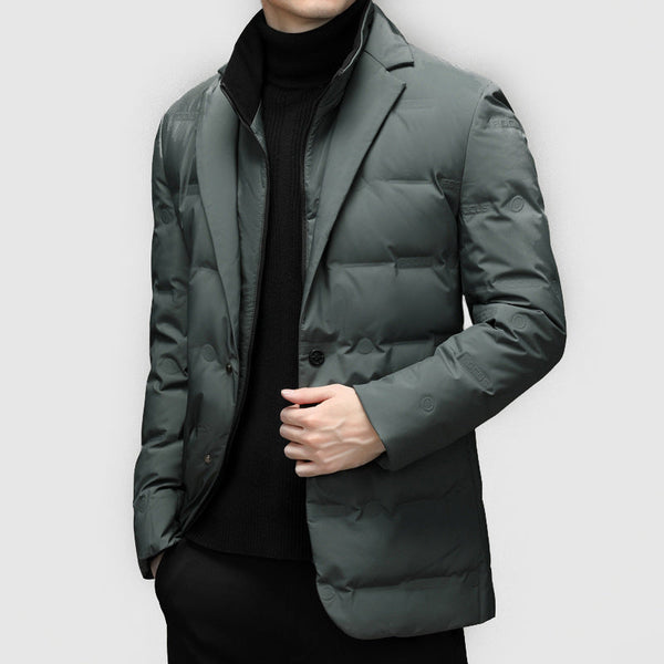 Lorenzo Vitali Men's Ridge Down Jacket - Lightweight, Insulated, Water-Resistant Winter Coat