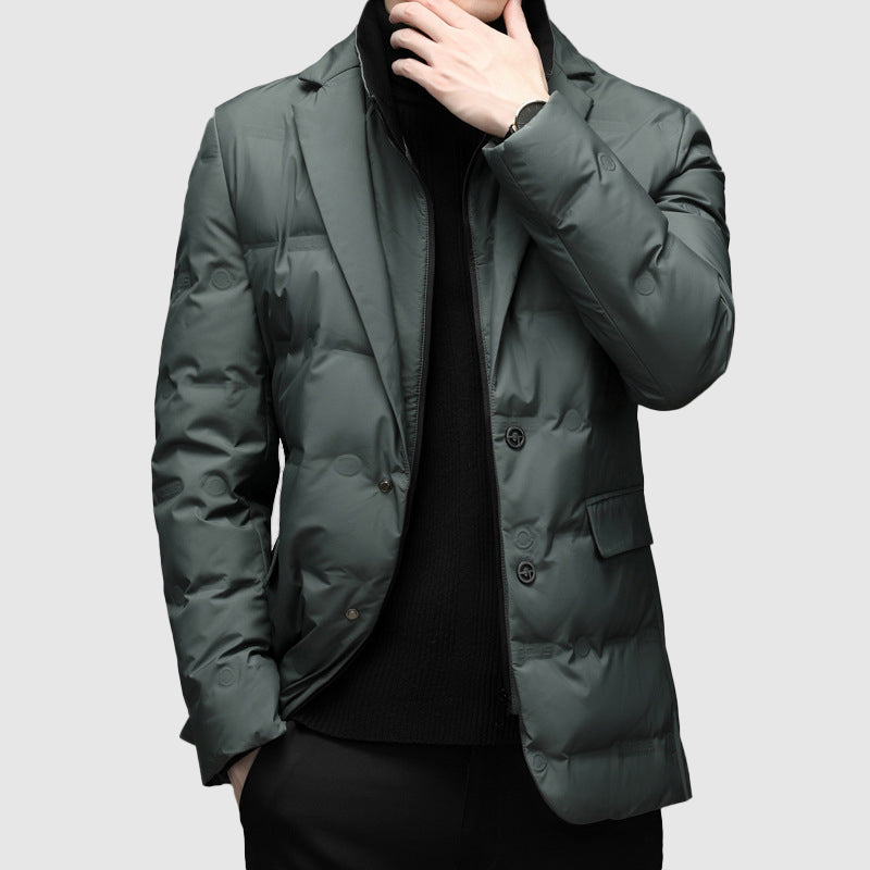 Lorenzo Vitali Men's Ridge Down Jacket - Lightweight, Insulated, Water-Resistant Winter Coat