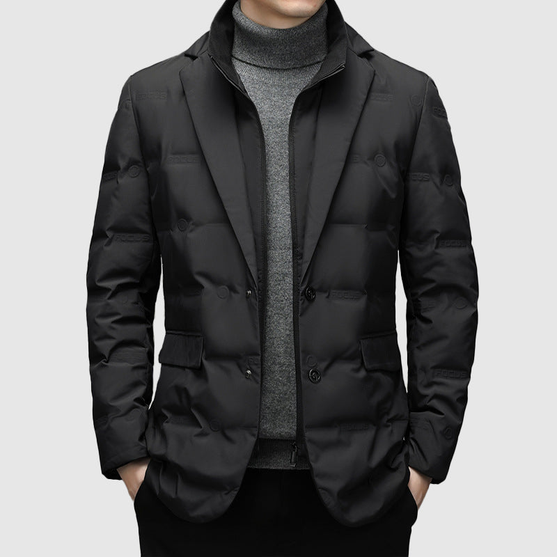 Lorenzo Vitali Men's Ridge Down Jacket - Lightweight, Insulated, Water-Resistant Winter Coat