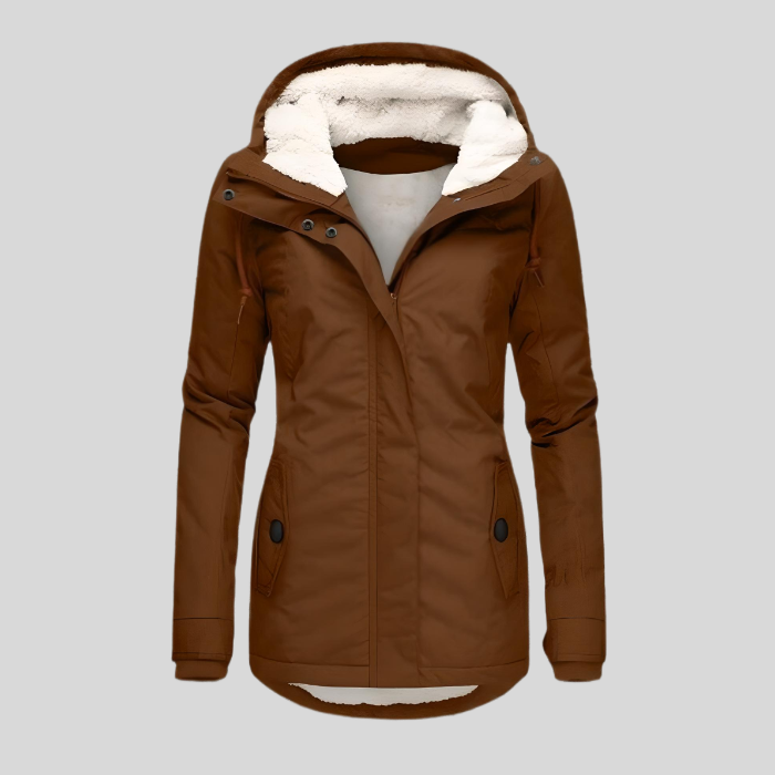 Women's Waterproof Hooded Rain Jacket with Extended Back Hem - Lightweight & Breathable Outdoor Coat