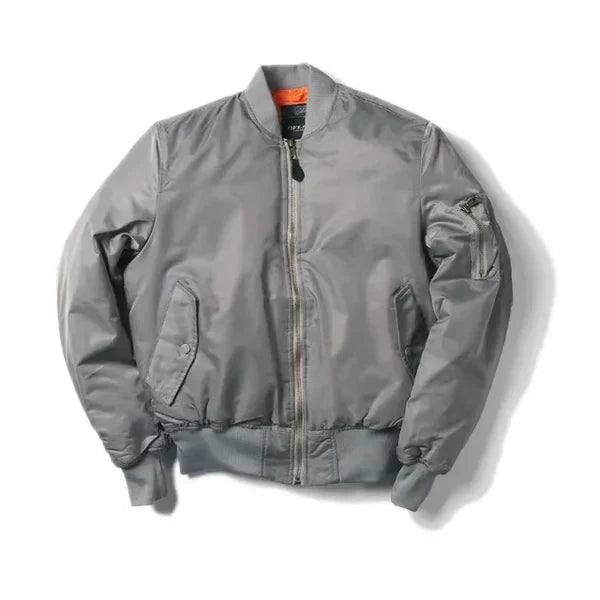 Women's Windproof Bomber Jacket with Zip Pocket & Ribbed Cuffs - Stylish & Functional Outerwear