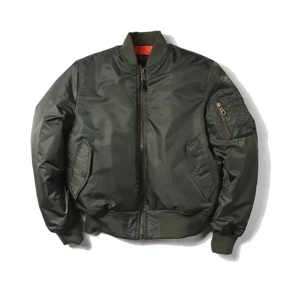 Women's Windproof Bomber Jacket with Zip Pocket & Ribbed Cuffs - Stylish & Functional Outerwear