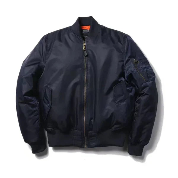 Women's Windproof Bomber Jacket with Zip Pocket & Ribbed Cuffs - Stylish & Functional Outerwear