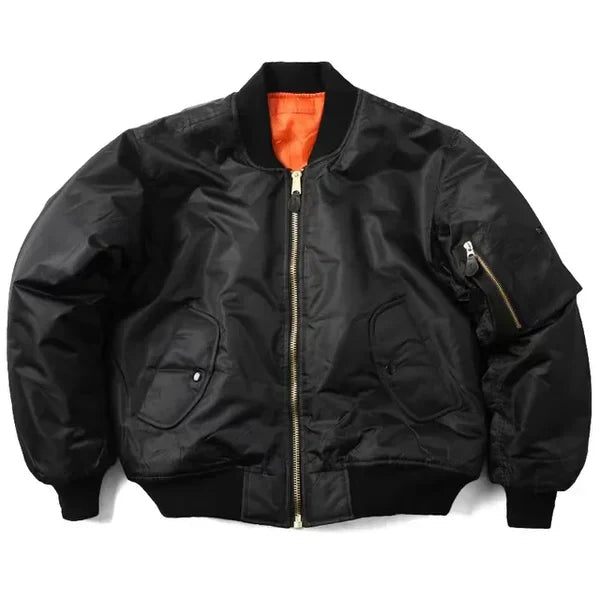 Women's Windproof Bomber Jacket with Zip Pocket & Ribbed Cuffs - Stylish & Functional Outerwear