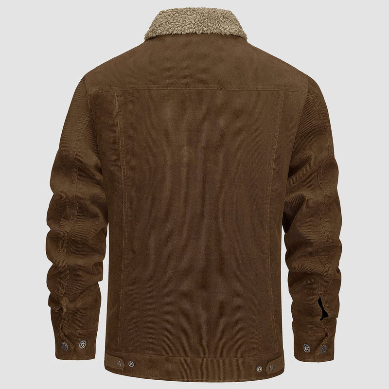 Men's Sherpa-Lined Corduroy Jacket - Warm Winter Coat for Ultimate Comfort