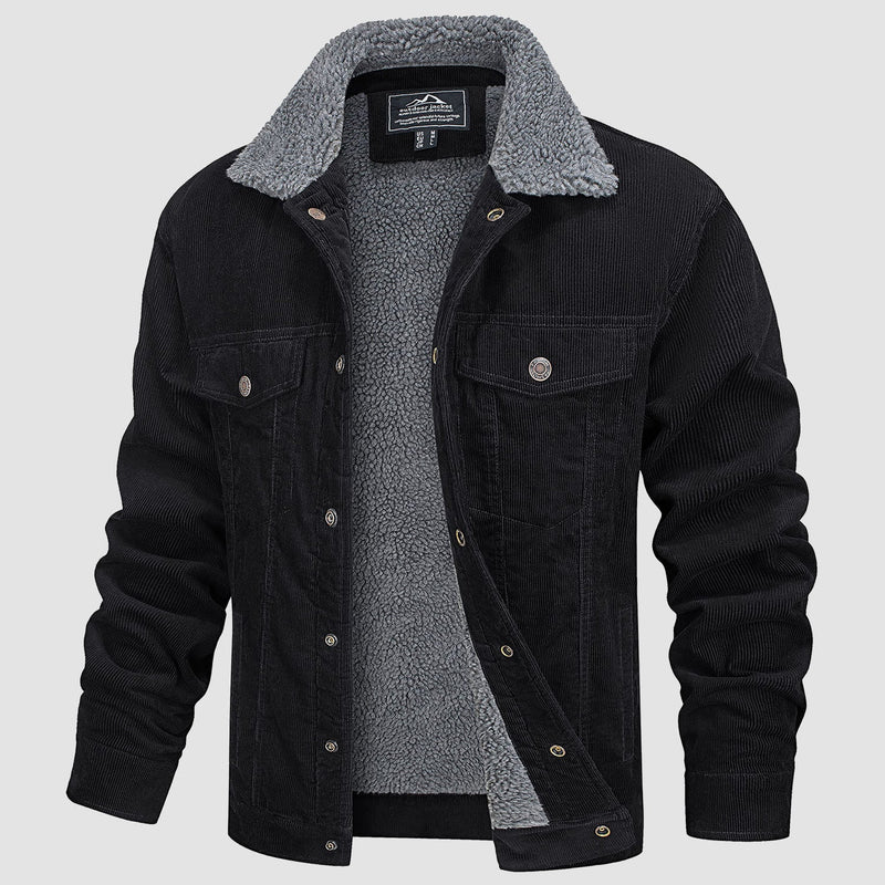 Men's Sherpa-Lined Corduroy Jacket - Warm Winter Coat for Ultimate Comfort