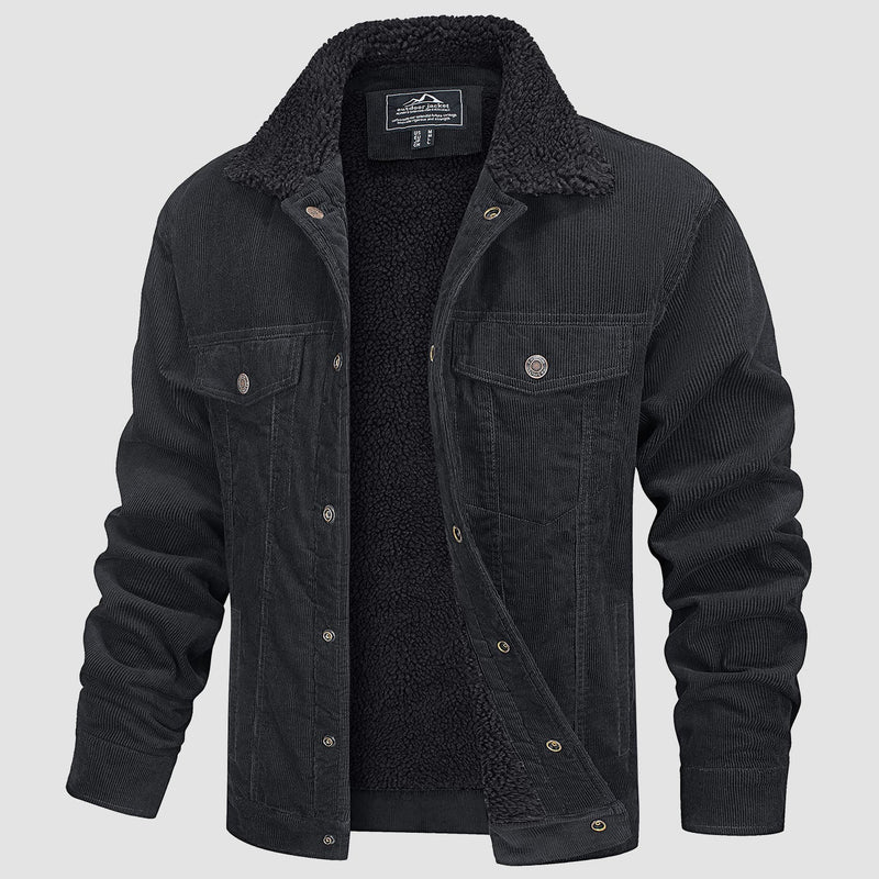 Men's Sherpa-Lined Corduroy Jacket - Warm Winter Coat for Ultimate Comfort