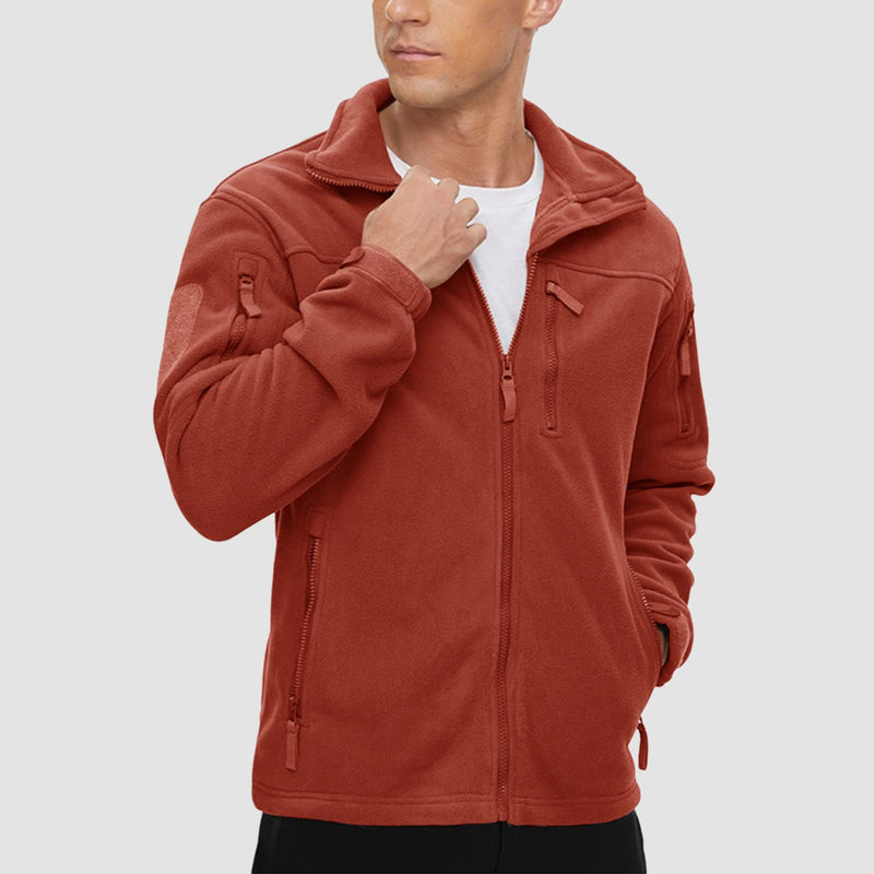 Men's Tactical Fleece Jacket - Stand Collar Military Field Coat for Outdoor Activities
