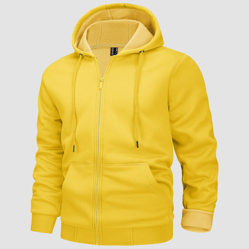 Men's Fleece Bomber Jacket - Zip-Up Hoodie Sweatshirt for Ultimate Comfort & Style