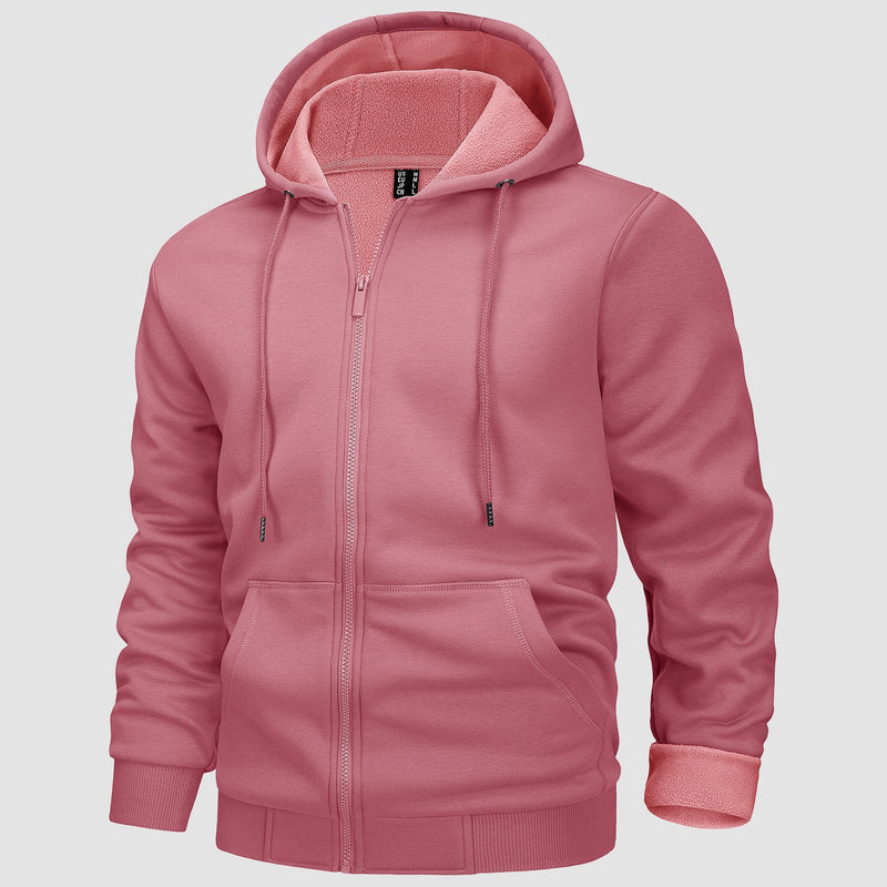 Men's Fleece Bomber Jacket - Zip-Up Hoodie Sweatshirt for Ultimate Comfort & Style
