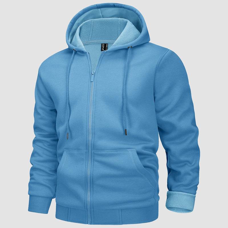 Men's Fleece Bomber Jacket - Zip-Up Hoodie Sweatshirt for Ultimate Comfort & Style