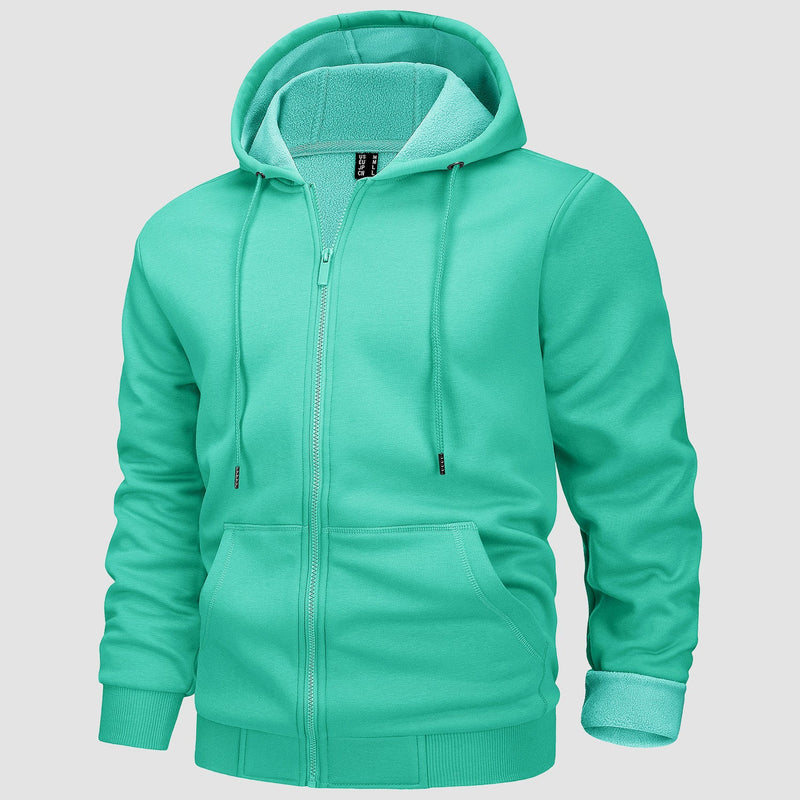 Men's Fleece Bomber Jacket - Zip-Up Hoodie Sweatshirt for Ultimate Comfort & Style