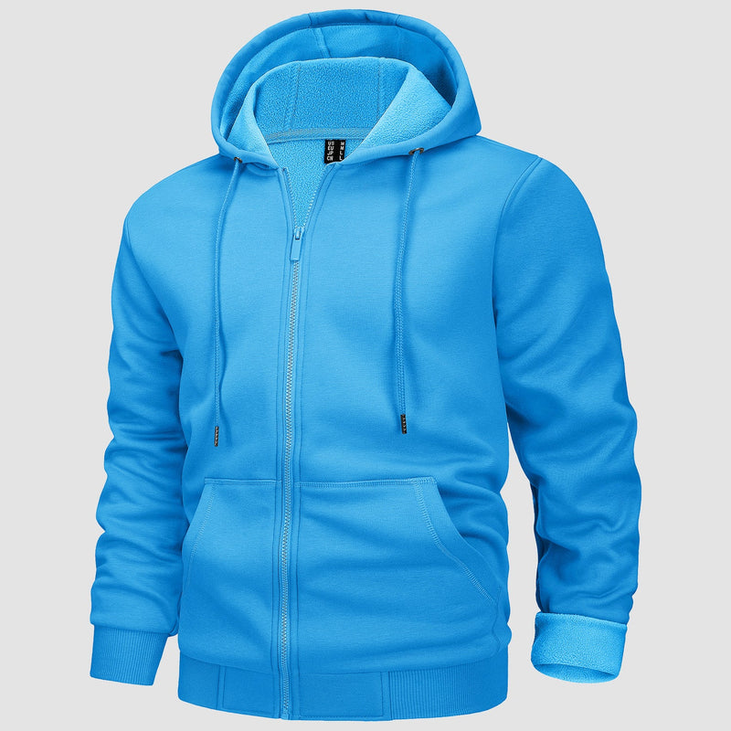 Men's Fleece Bomber Jacket - Zip-Up Hoodie Sweatshirt for Ultimate Comfort & Style