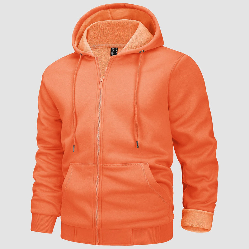 Men's Fleece Bomber Jacket - Zip-Up Hoodie Sweatshirt for Ultimate Comfort & Style