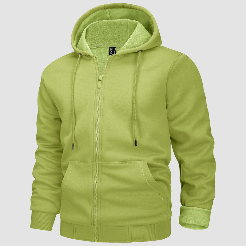 Men's Fleece Bomber Jacket - Zip-Up Hoodie Sweatshirt for Ultimate Comfort & Style