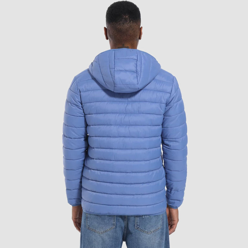 Men's Lightweight Quilted Hooded Puffer Jacket - Stylish Winter Coat for Ultimate Warmth