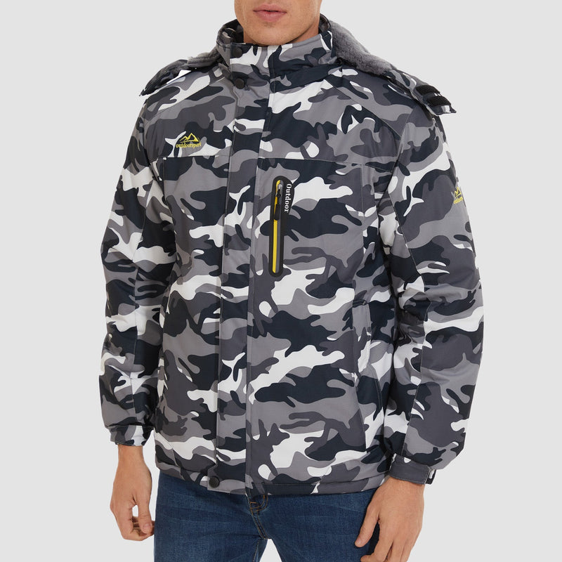 Men's Water-Resistant Ski Jacket - Insulated Fleece Lined Winter Coat for Cold Weather