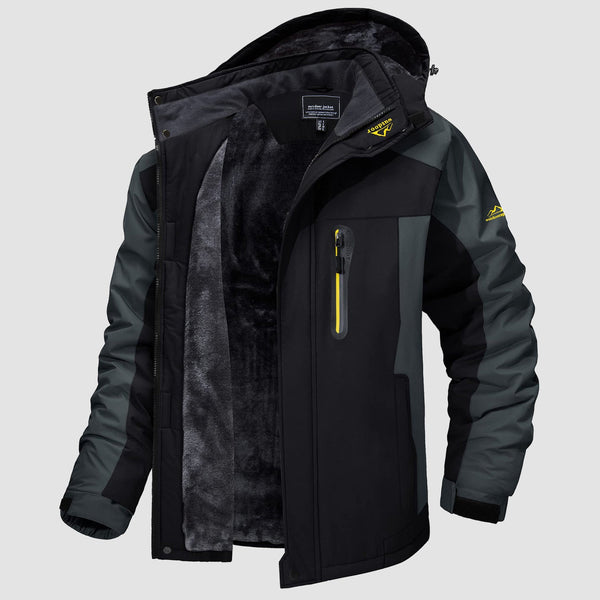 Men's Water-Resistant Ski Jacket - Insulated Fleece Lined Winter Coat for Cold Weather