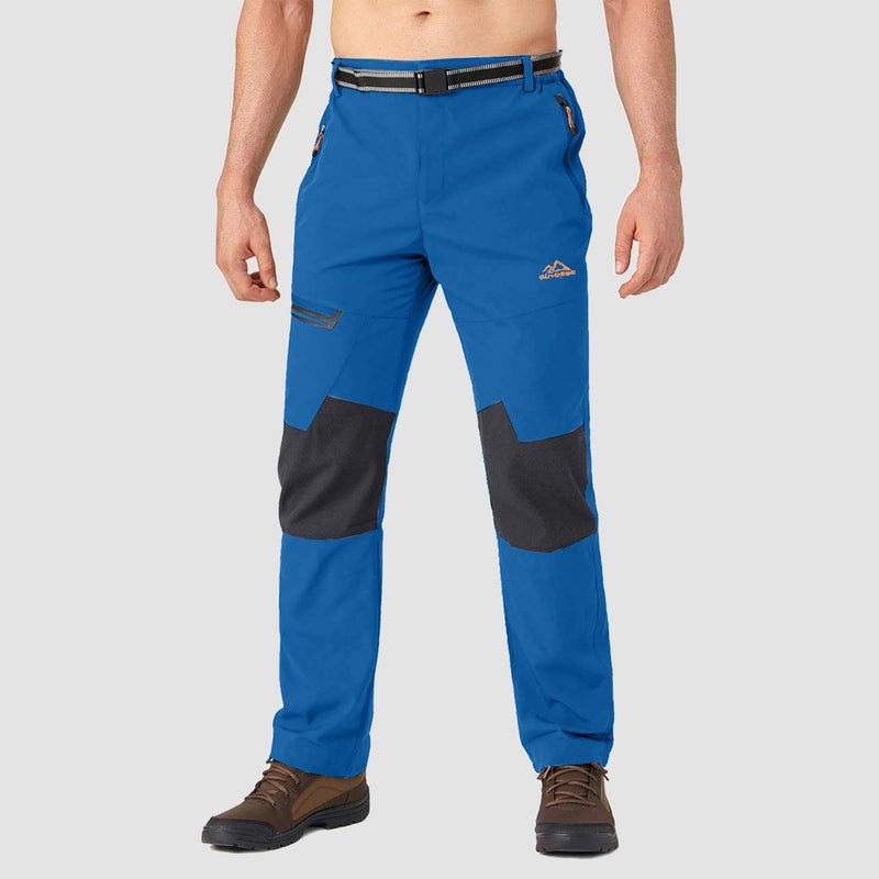Men's Water-Resistant Fleece-Lined Ski Pants with 4 Zip Pockets - Ultimate Comfort & Warmth for Winter Sports
