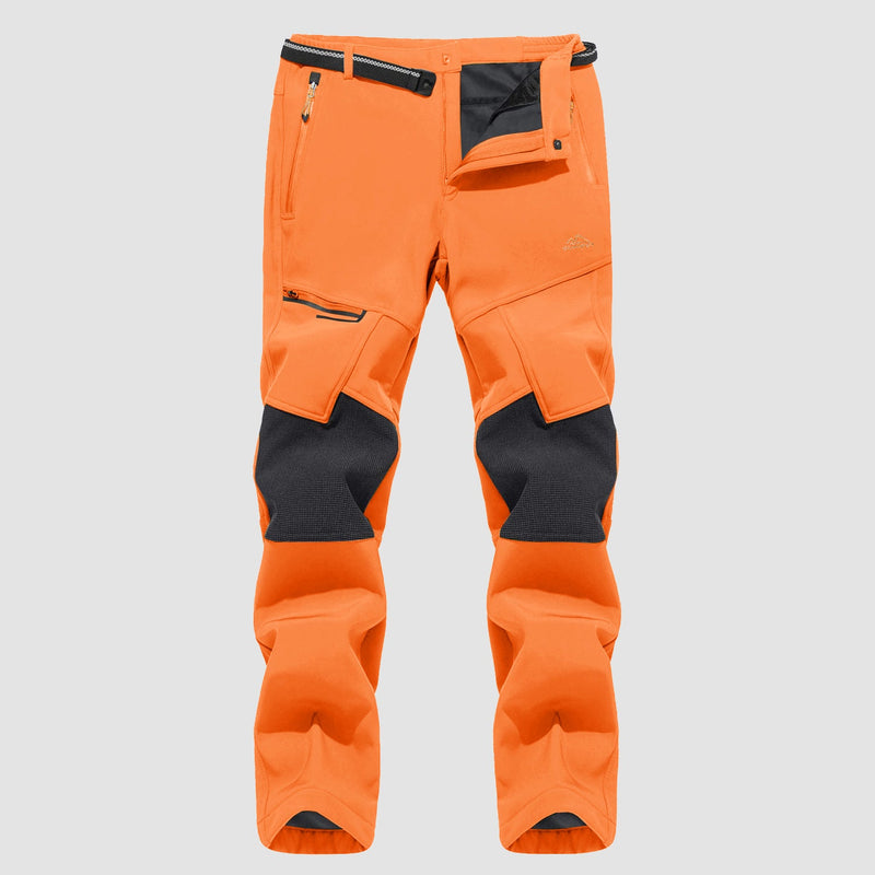 Men's Water-Resistant Fleece-Lined Ski Pants with 4 Zip Pockets - Ultimate Comfort & Warmth for Winter Sports