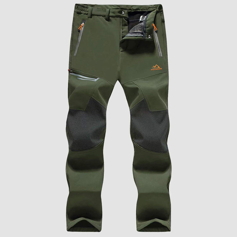 Men's Water-Resistant Fleece-Lined Ski Pants with 4 Zip Pockets - Ultimate Comfort & Warmth for Winter Sports