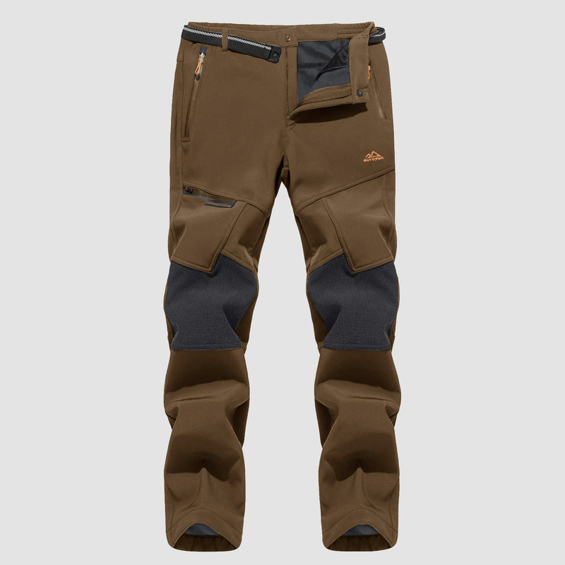 Men's Water-Resistant Fleece-Lined Ski Pants with 4 Zip Pockets - Ultimate Comfort & Warmth for Winter Sports