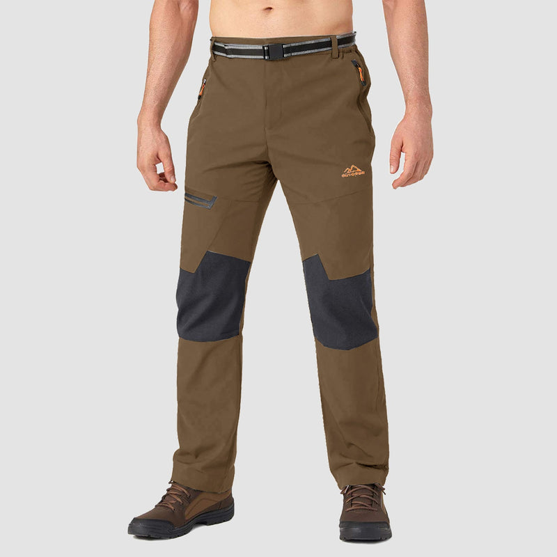 Men's Water-Resistant Fleece-Lined Ski Pants with 4 Zip Pockets - Ultimate Comfort & Warmth for Winter Sports