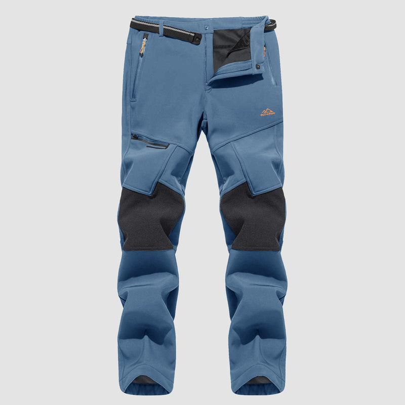 Men's Water-Resistant Fleece-Lined Ski Pants with 4 Zip Pockets - Ultimate Comfort & Warmth for Winter Sports