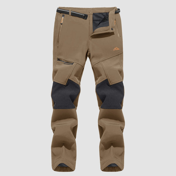 Men's Water-Resistant Fleece-Lined Ski Pants with 4 Zip Pockets - Ultimate Comfort & Warmth for Winter Sports