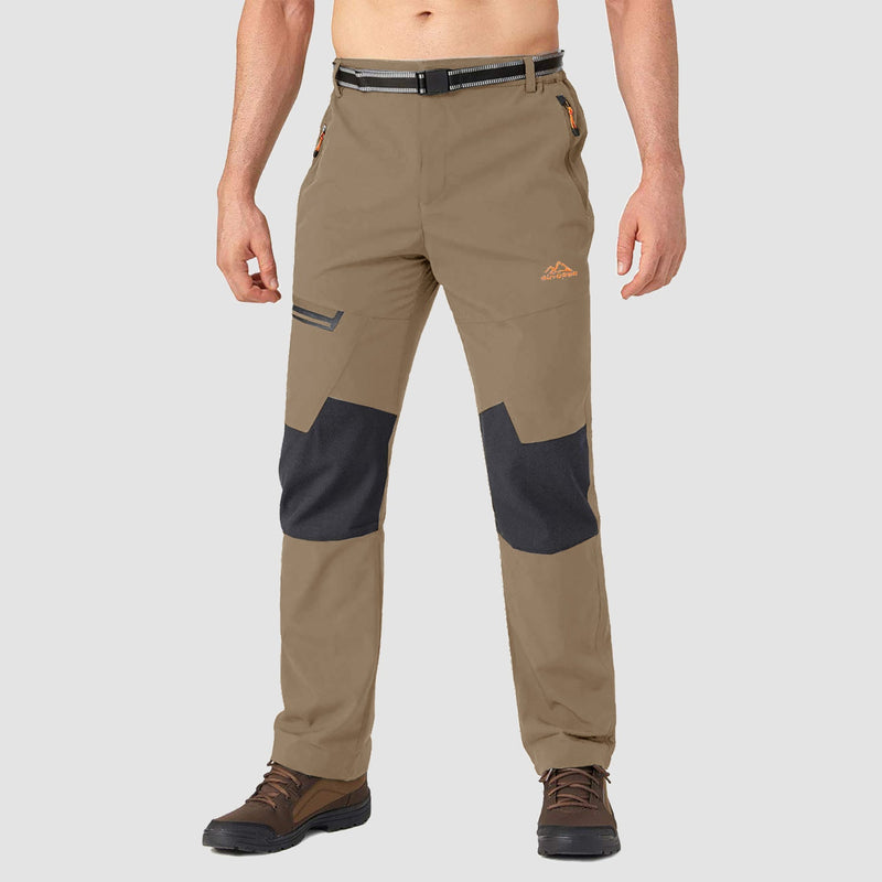 Men's Water-Resistant Fleece-Lined Ski Pants with 4 Zip Pockets - Ultimate Comfort & Warmth for Winter Sports